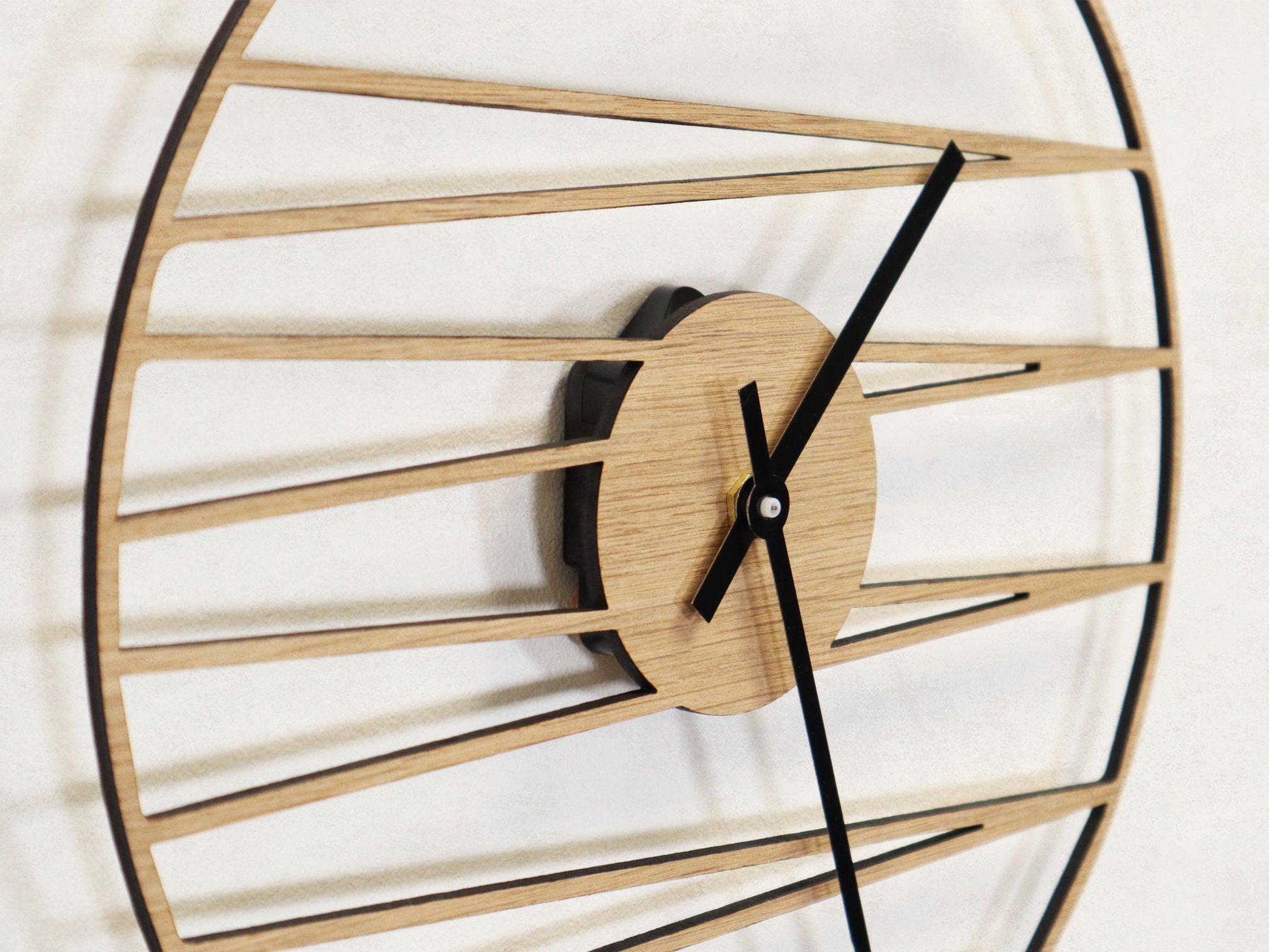 Minimalistic Diagonal Wooden Wall Clock, Geometric Wall Clock - Chic D ...