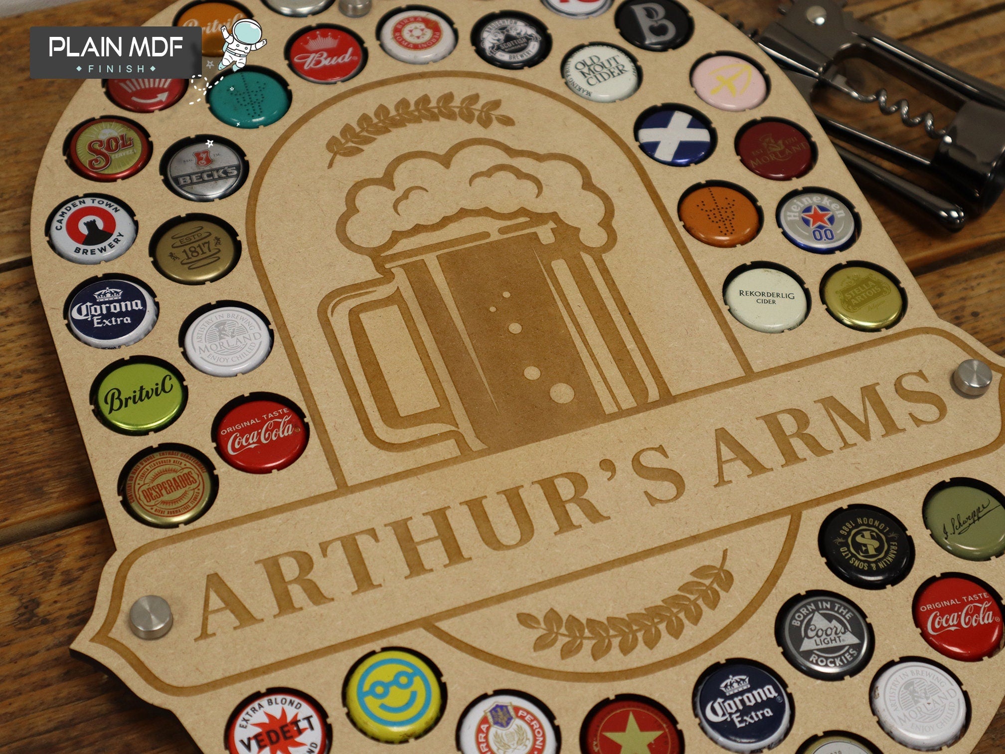 Personalised Pub Sign - 43 Beer Cap Holder