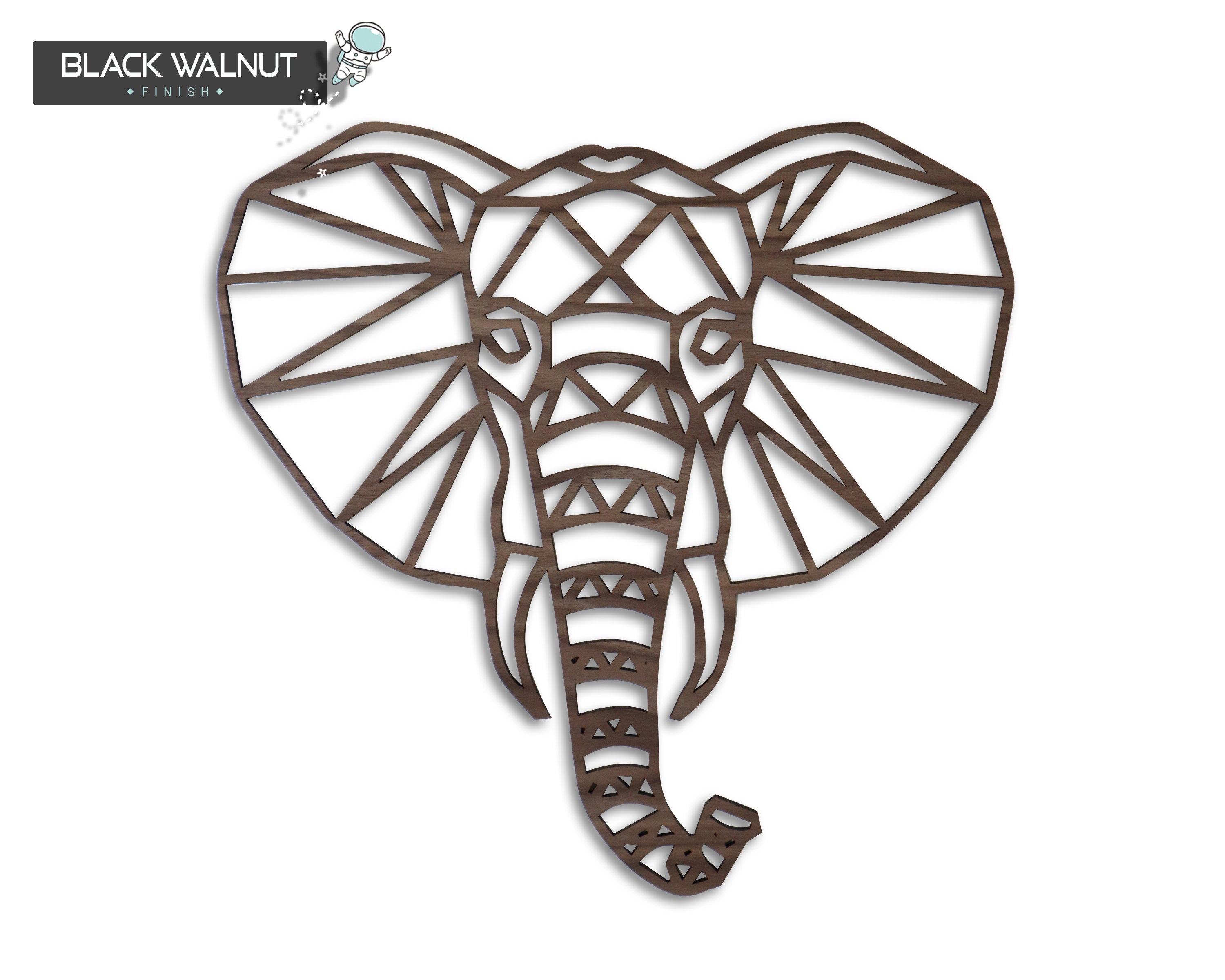 Safari Themed Wall Art, Wooden Geometric Elephant