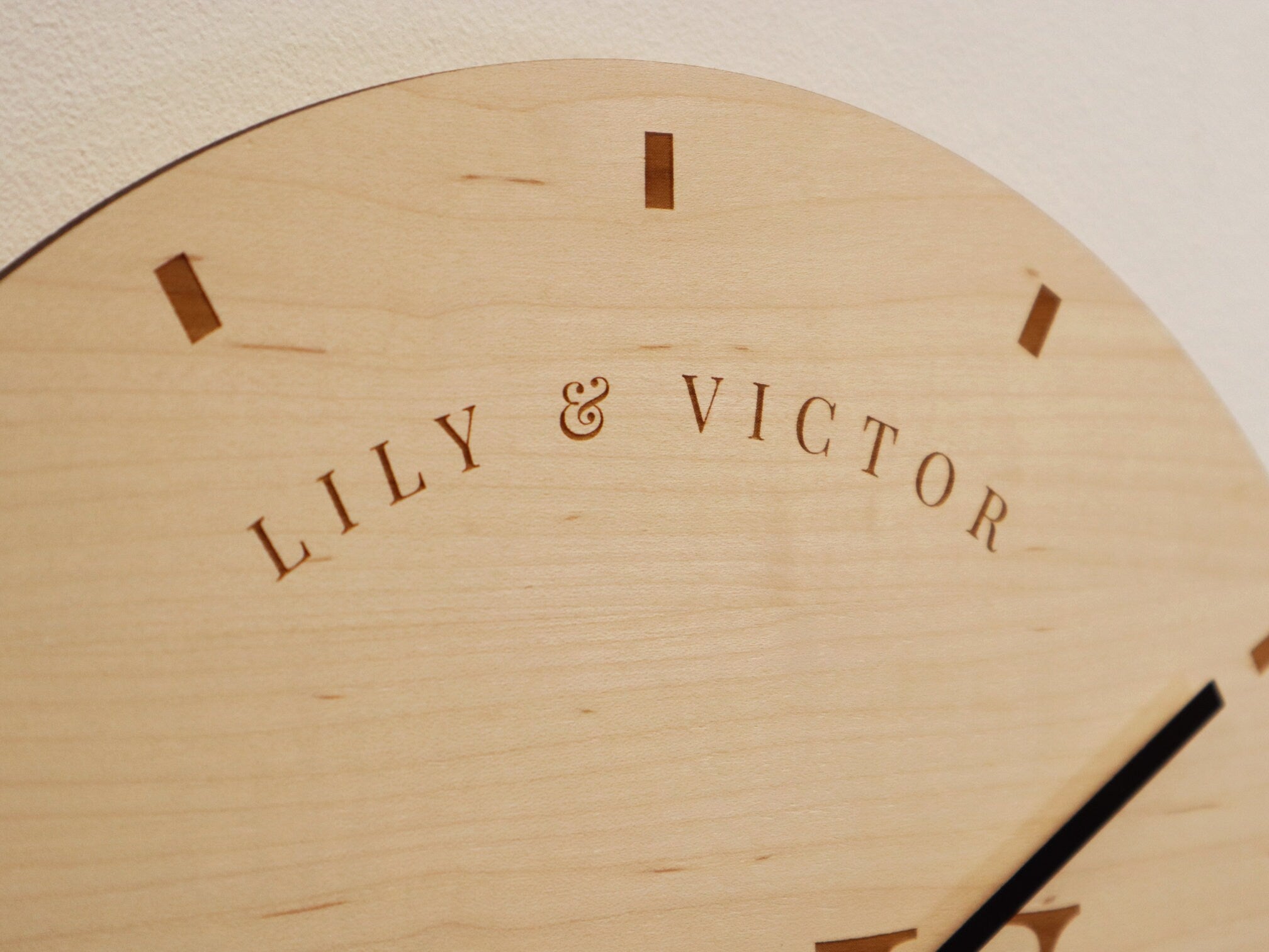 Personalised Couple Wall Clock, 5th Wedding Anniversary - Initials