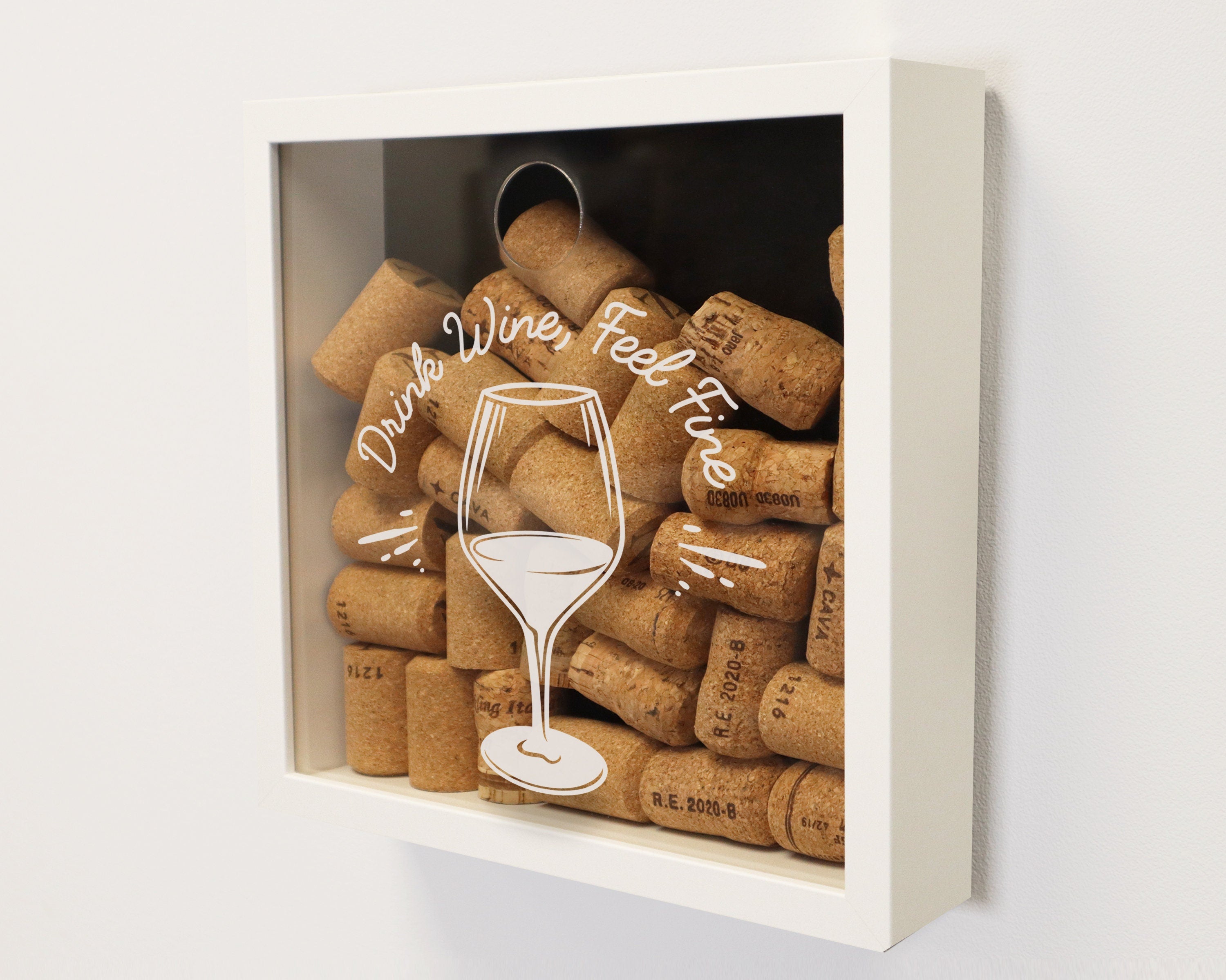 Drink Wine Feel Fine Cork Collection Box