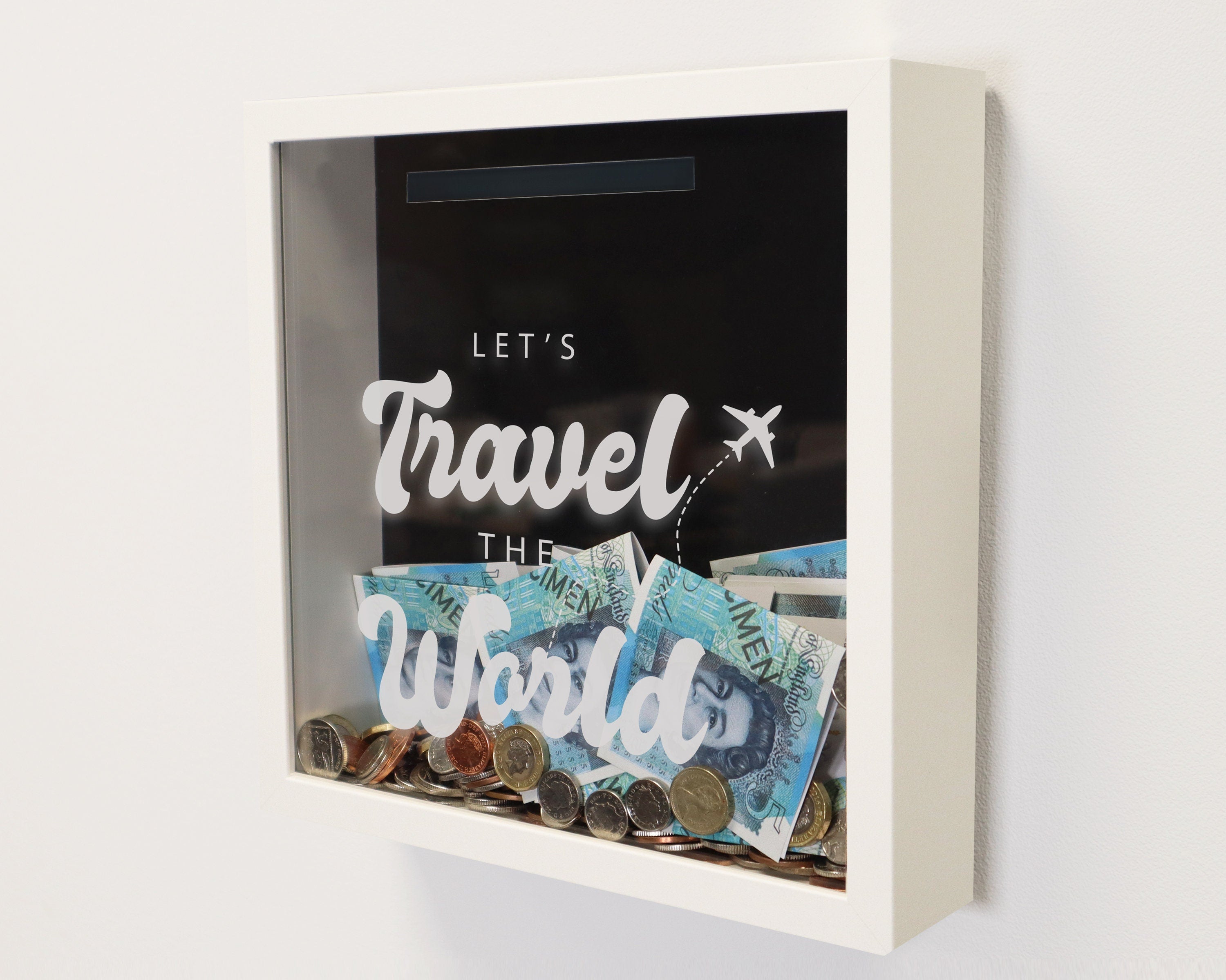 Let's Travel The World - Money Saving Piggy Bank Box