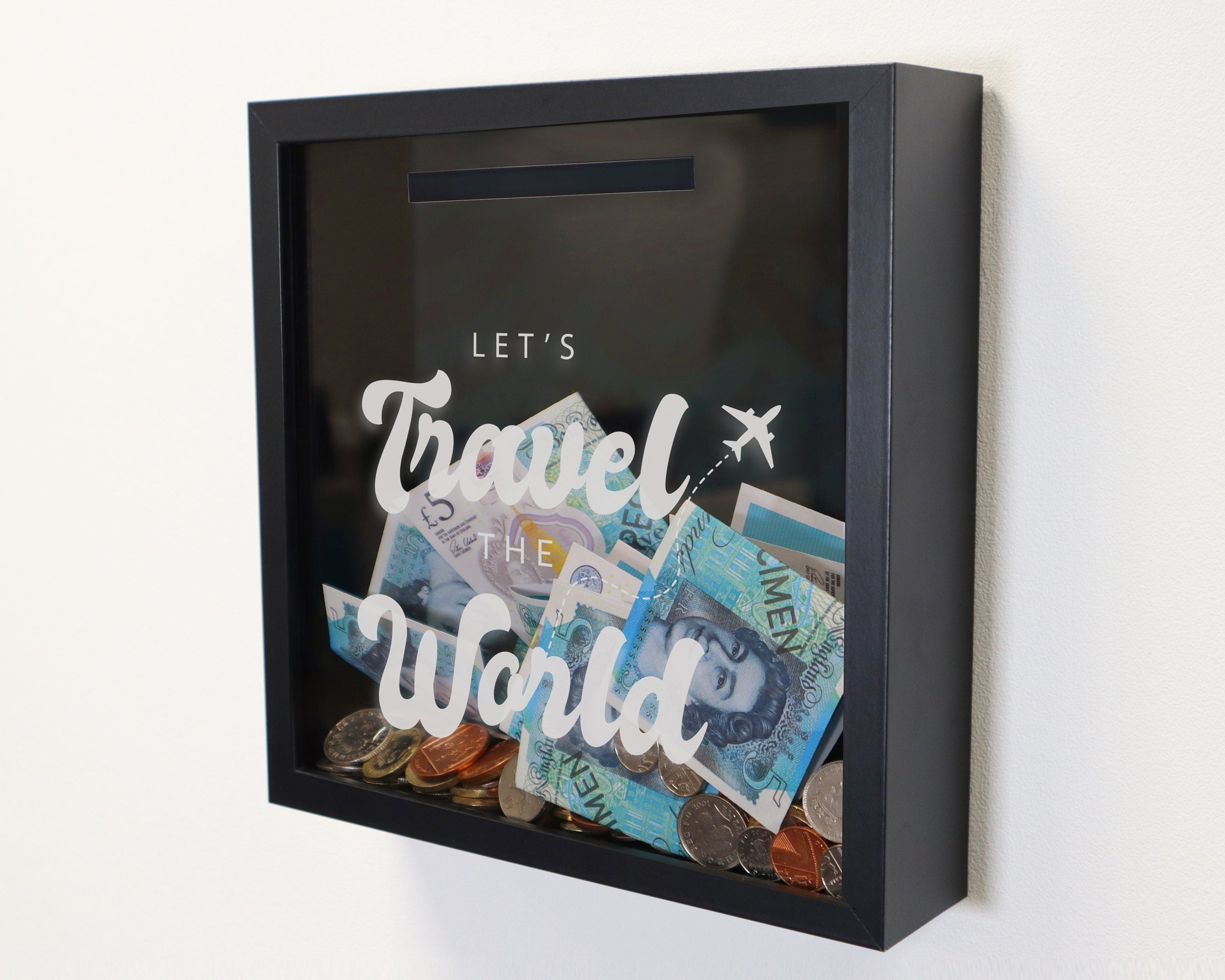 Let's Travel The World - Money Saving Piggy Bank Box