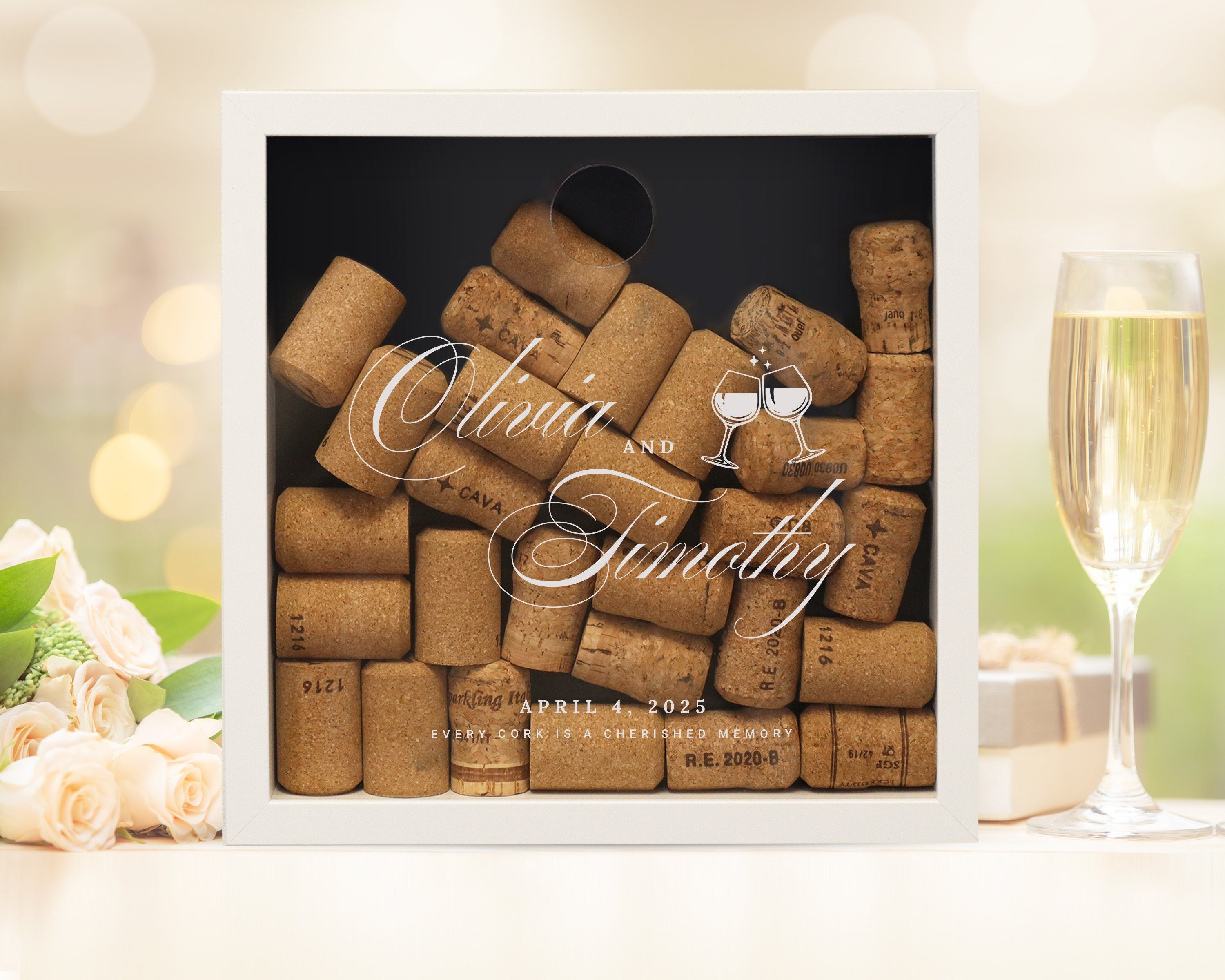 Wedding Couple Names Cork Box