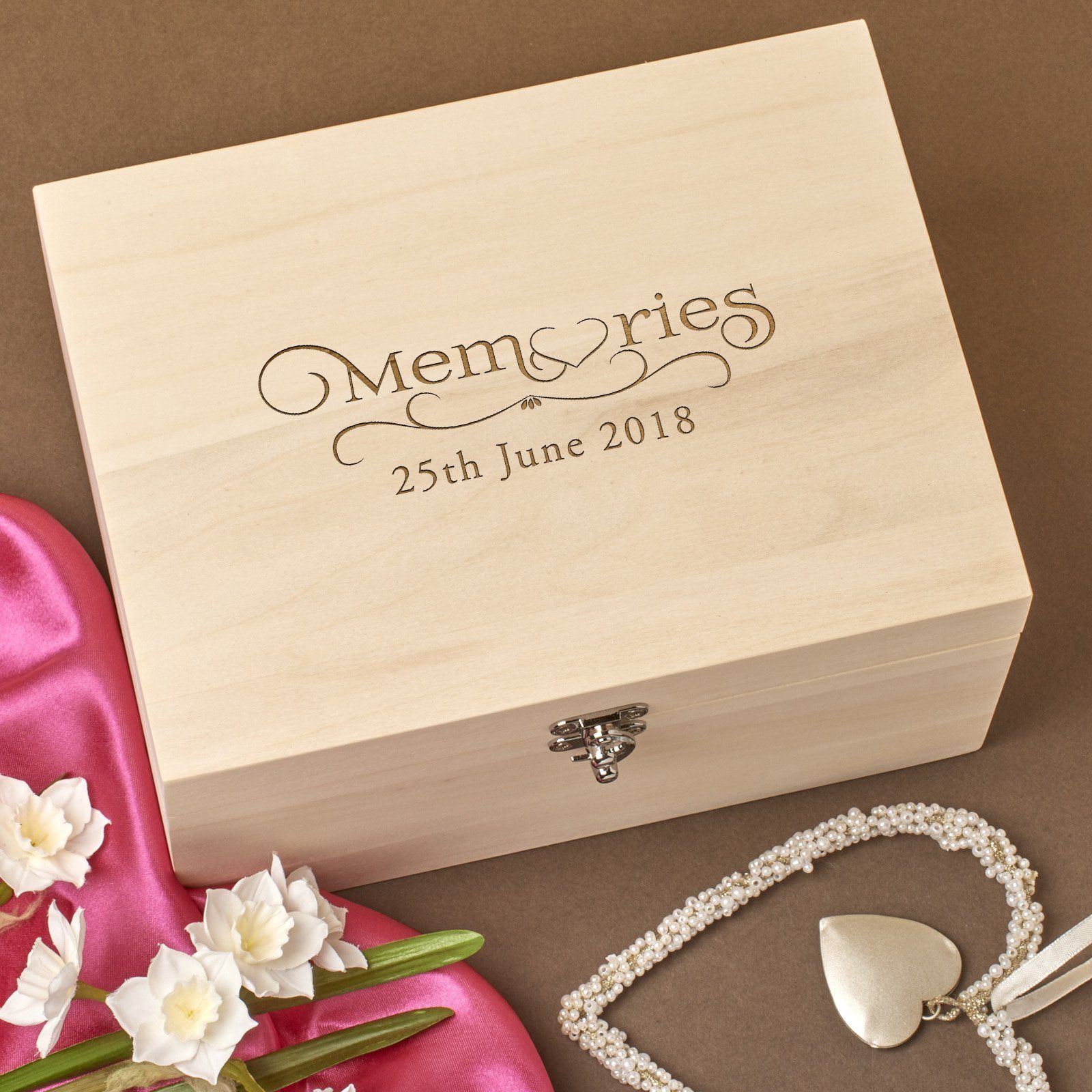 Keepsake Box - Personalised  Wooden Memory Keepsake Box - Wedding Memories