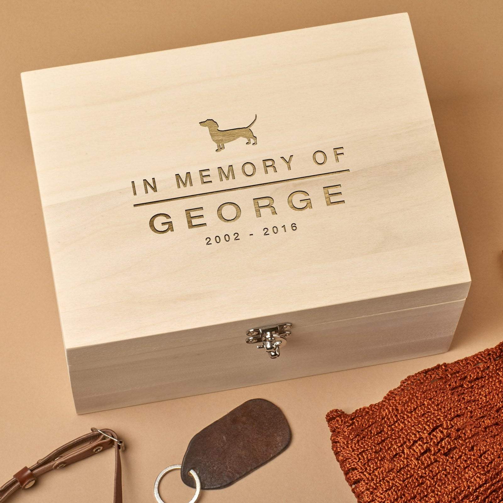 Keepsake Box - Personalised Wooden Pet Remembrance Box - In Memory Of