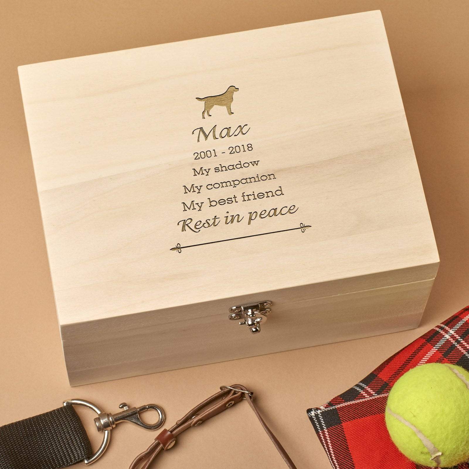 Keepsake Box - Personalised Wooden Pet Remembrance Box - My Shadow