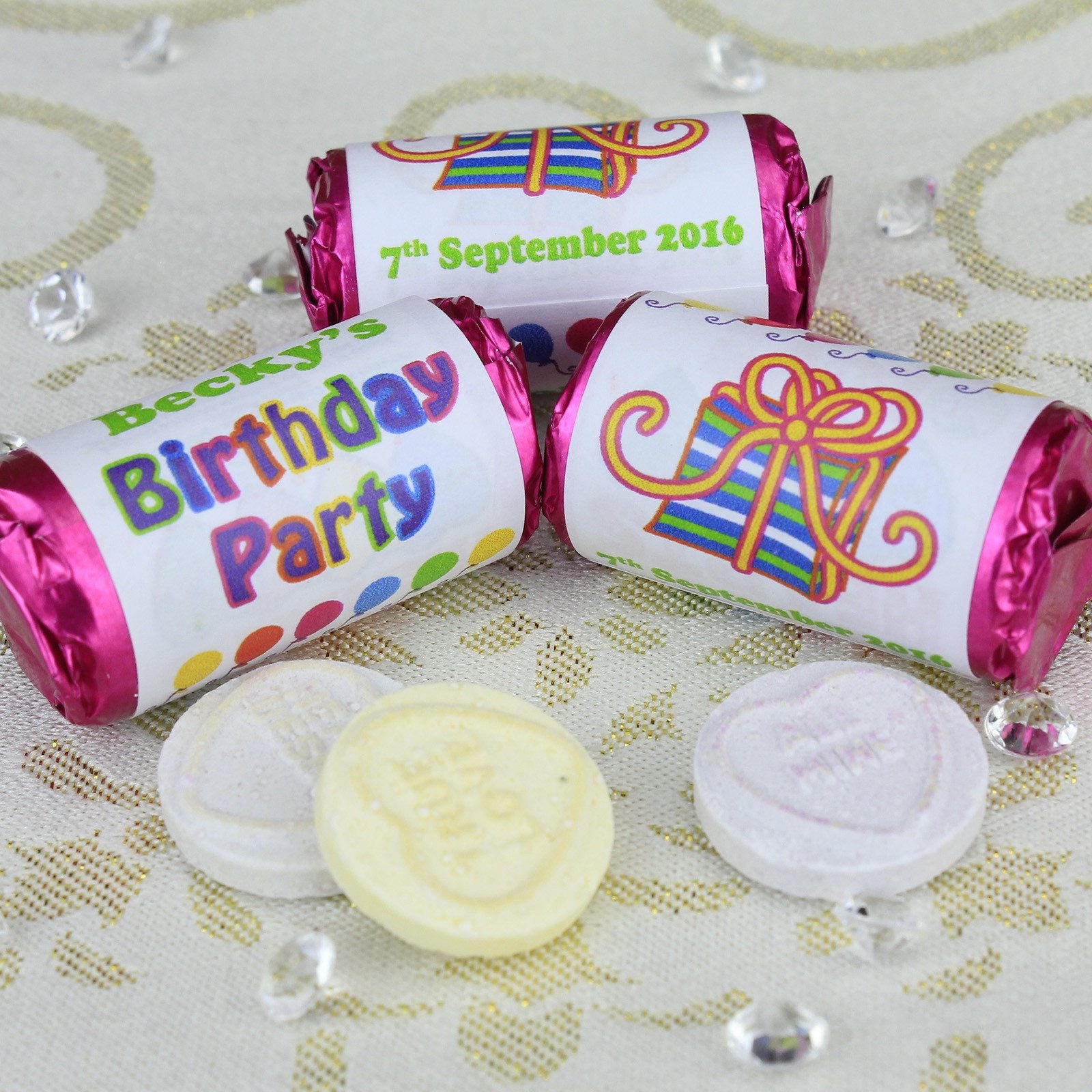 Love Hearts - Personalised Mini Love Hearts Rolls Sweets Favour - Birthday