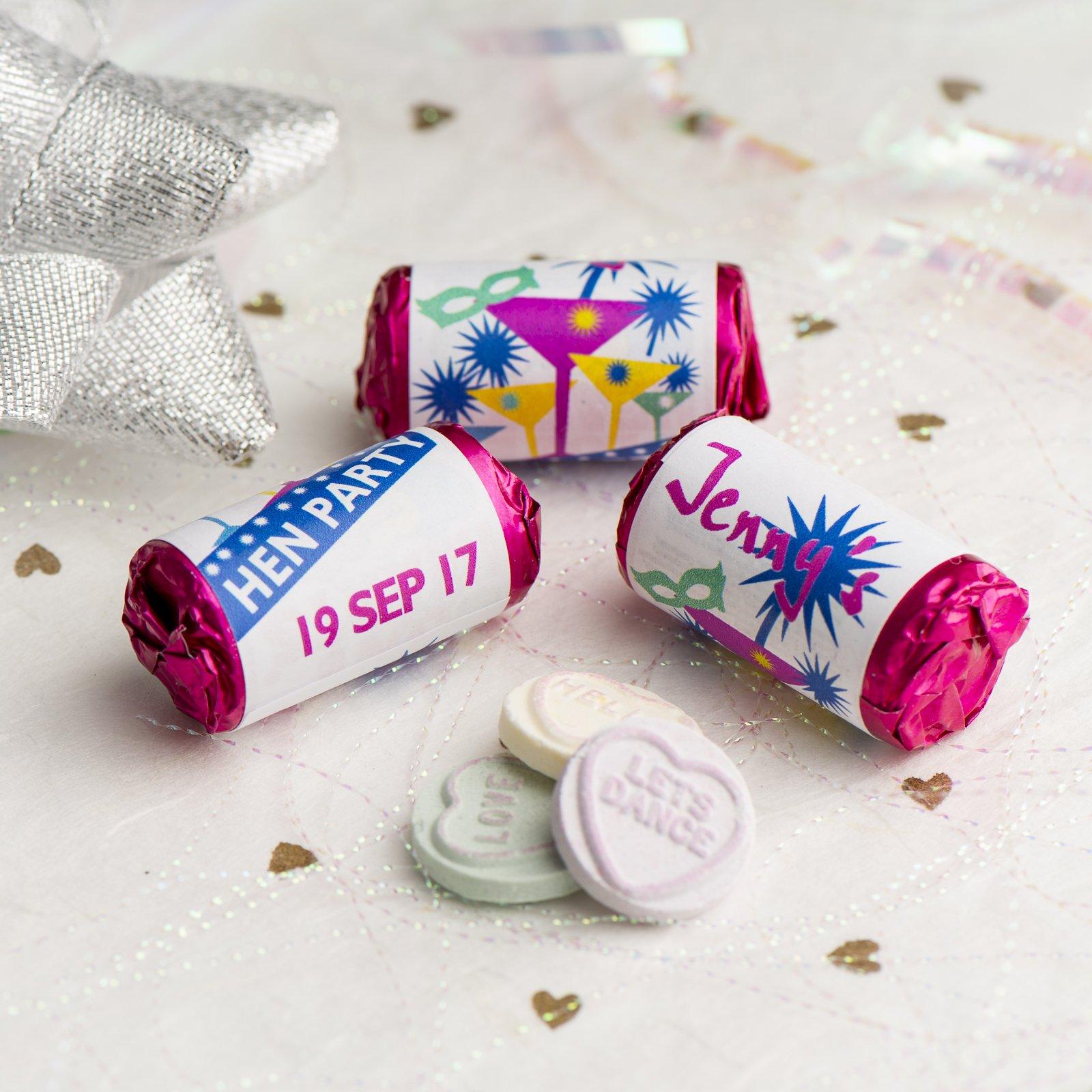 Love Hearts - Personalised Mini Love Hearts Rolls Sweets Favour - Hen Cocktails