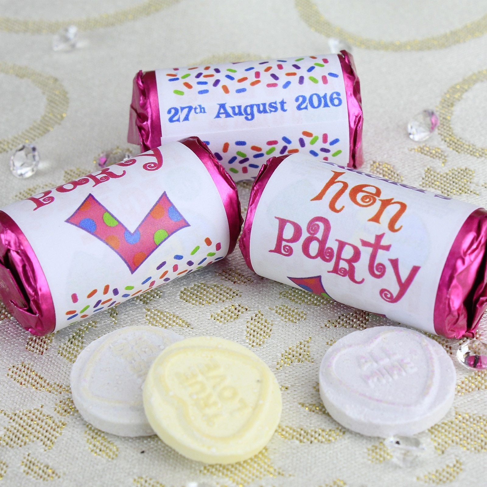 Love Hearts - Personalised Mini Love Hearts Rolls Sweets Favour - Hen Party