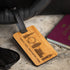 Luggage Tags - Personalised Laser Engraved Wooden Luggage Tag With Leather Strap - Country Icon Design