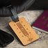 Luggage Tags - Personalised Laser Engraved Wooden Luggage Tag With Leather Strap - Jet Plane Design