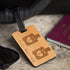 Luggage Tags - Personalised Laser Engraved Wooden Luggage Tag With Leather Strap - Suitcase Design