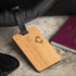 Luggage Tags - Personalised Laser Engraved Wooden Luggage Tag With Leather Strap - Travelling With Design