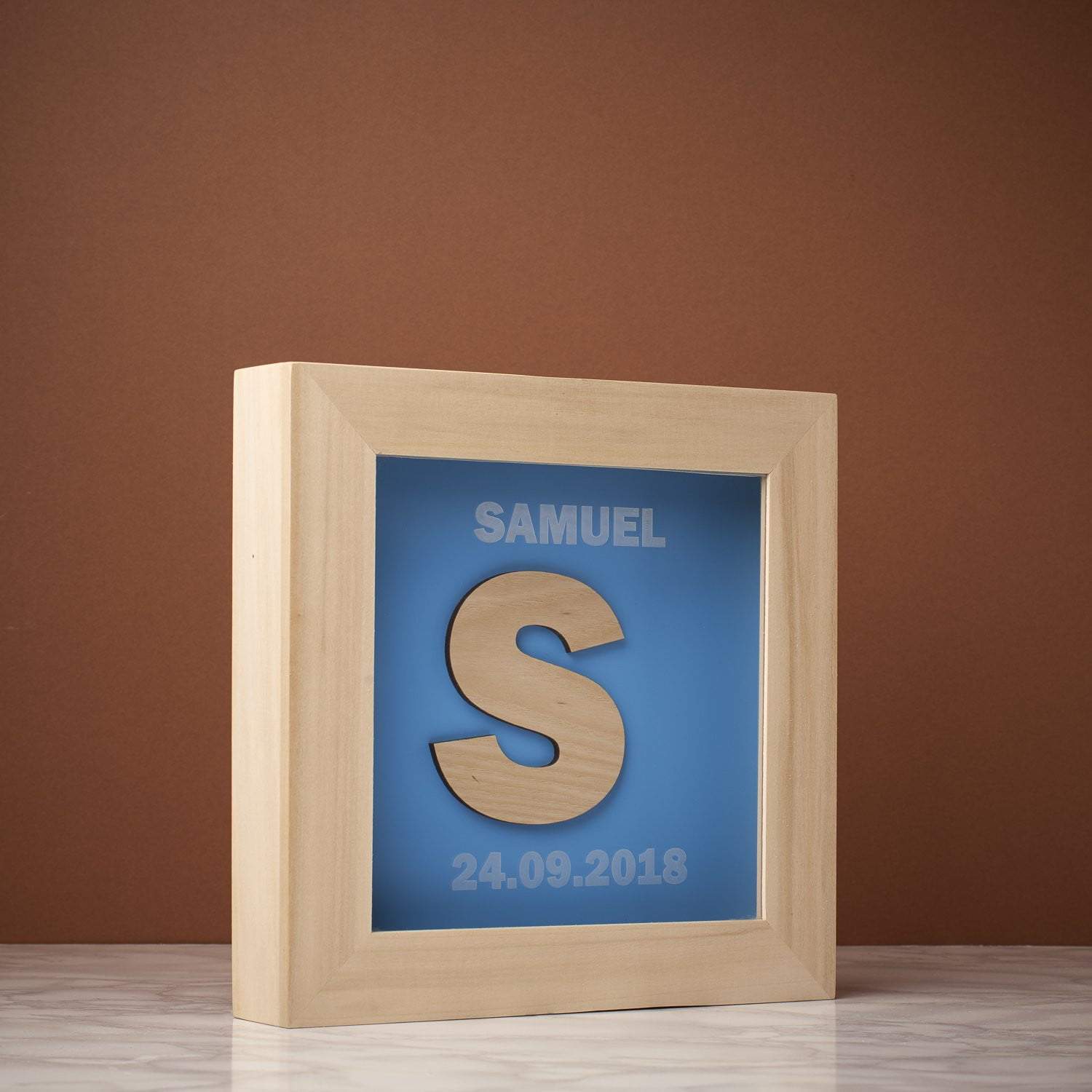 Memory Box Frame - Name And Initial Memory Box Frame