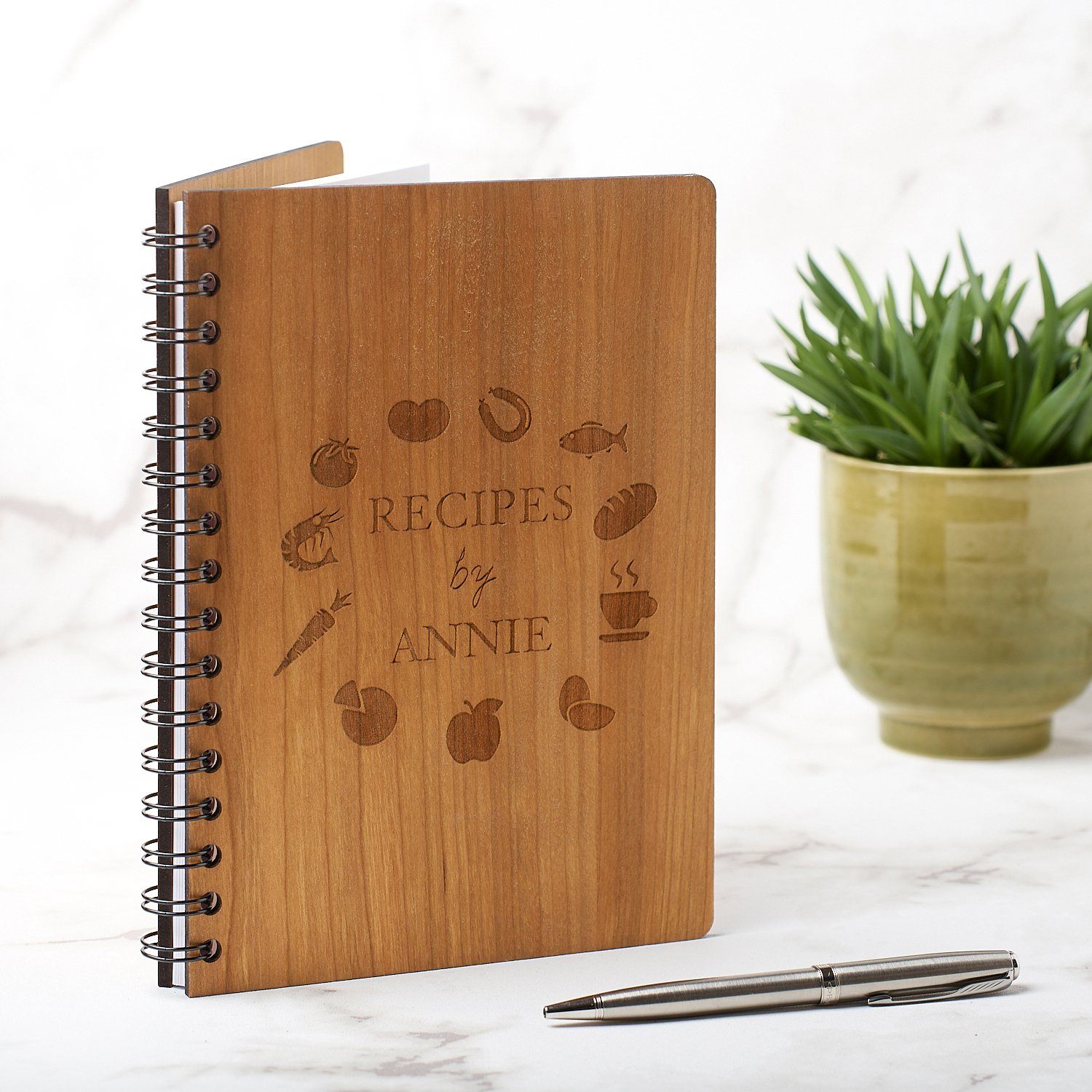 Notebook Planner - Personalised A5 Recipe Cook Book - Food Icon