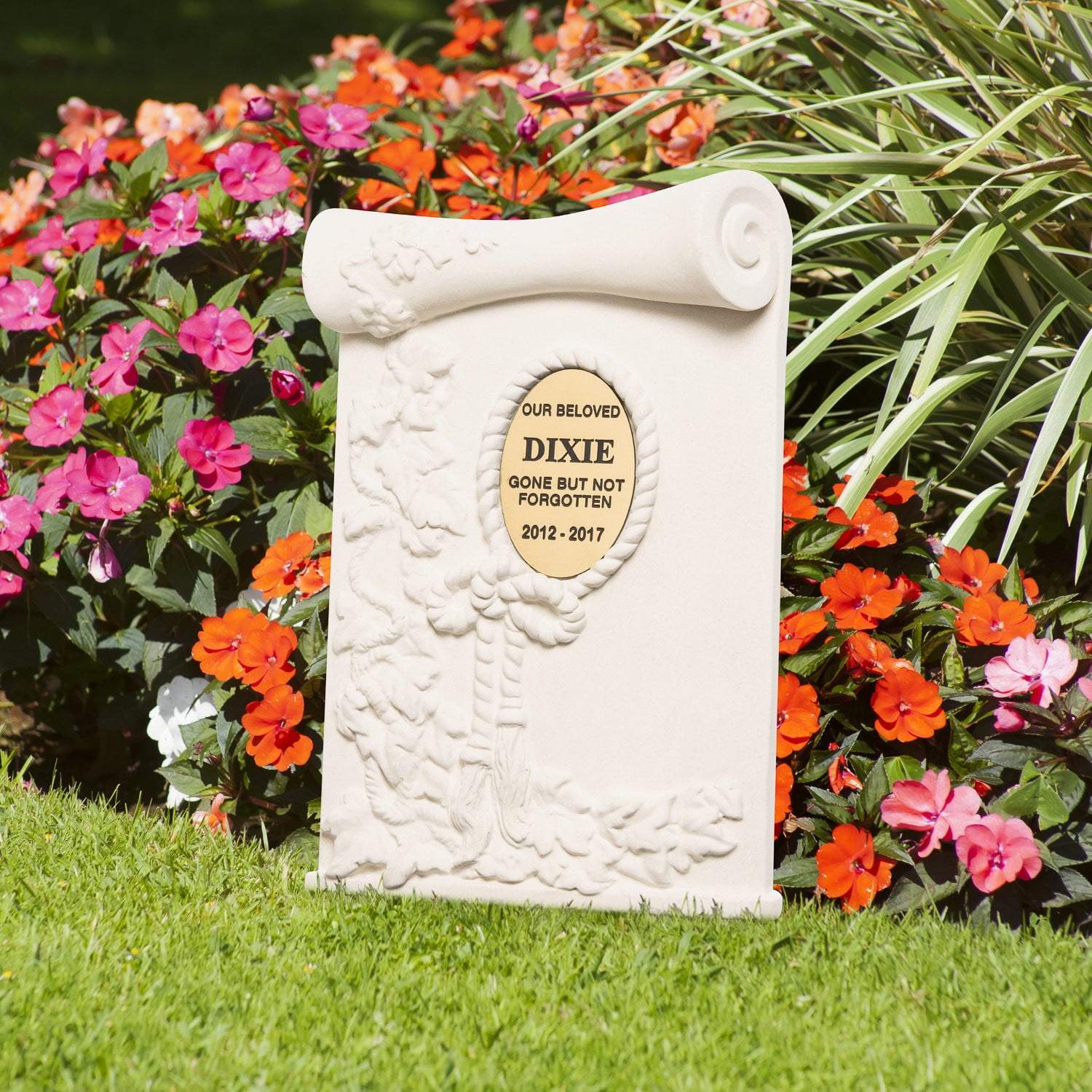Pet Memorial Plaque - Personalised Pet Memorial Grave Marker Headstone Plaque - Scroll