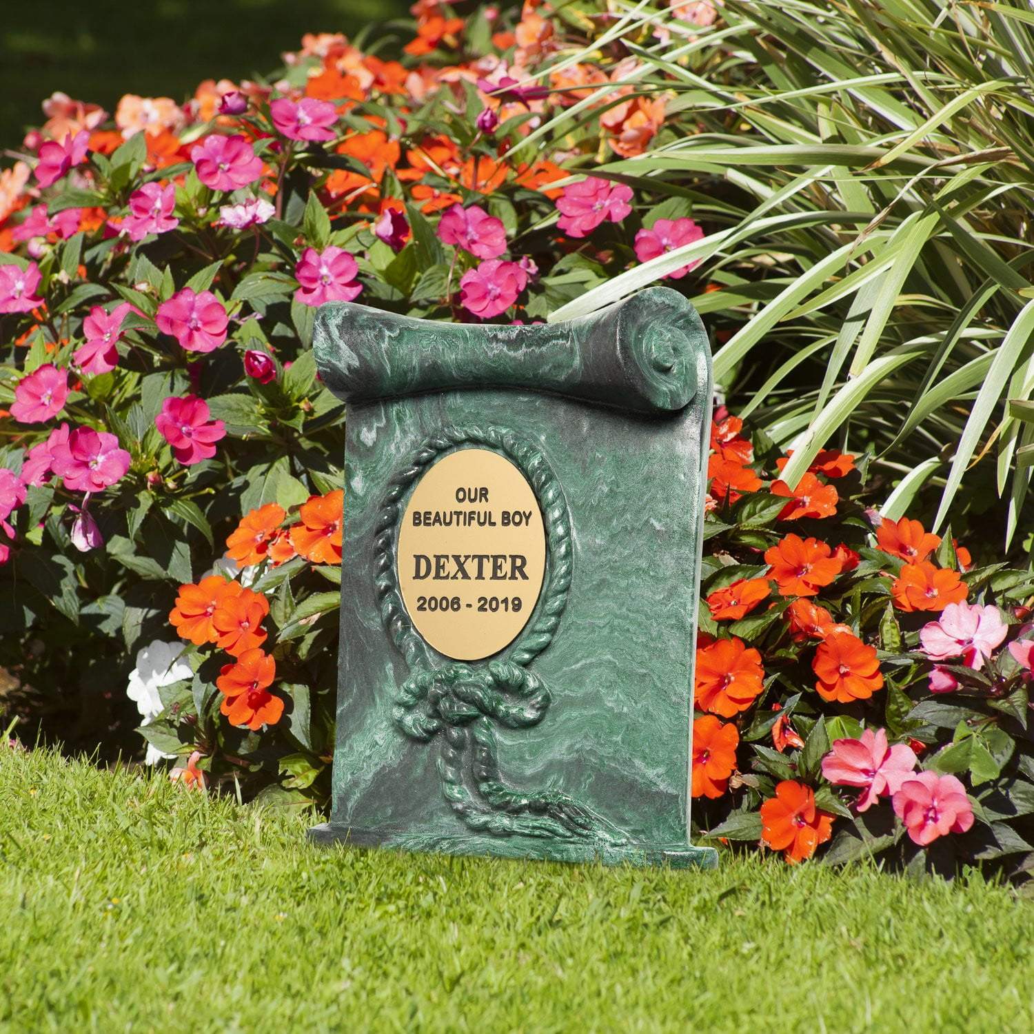 Pet Memorial Plaque - Personalised Pet Memorial Grave Marker Headstone Plaque - Scroll