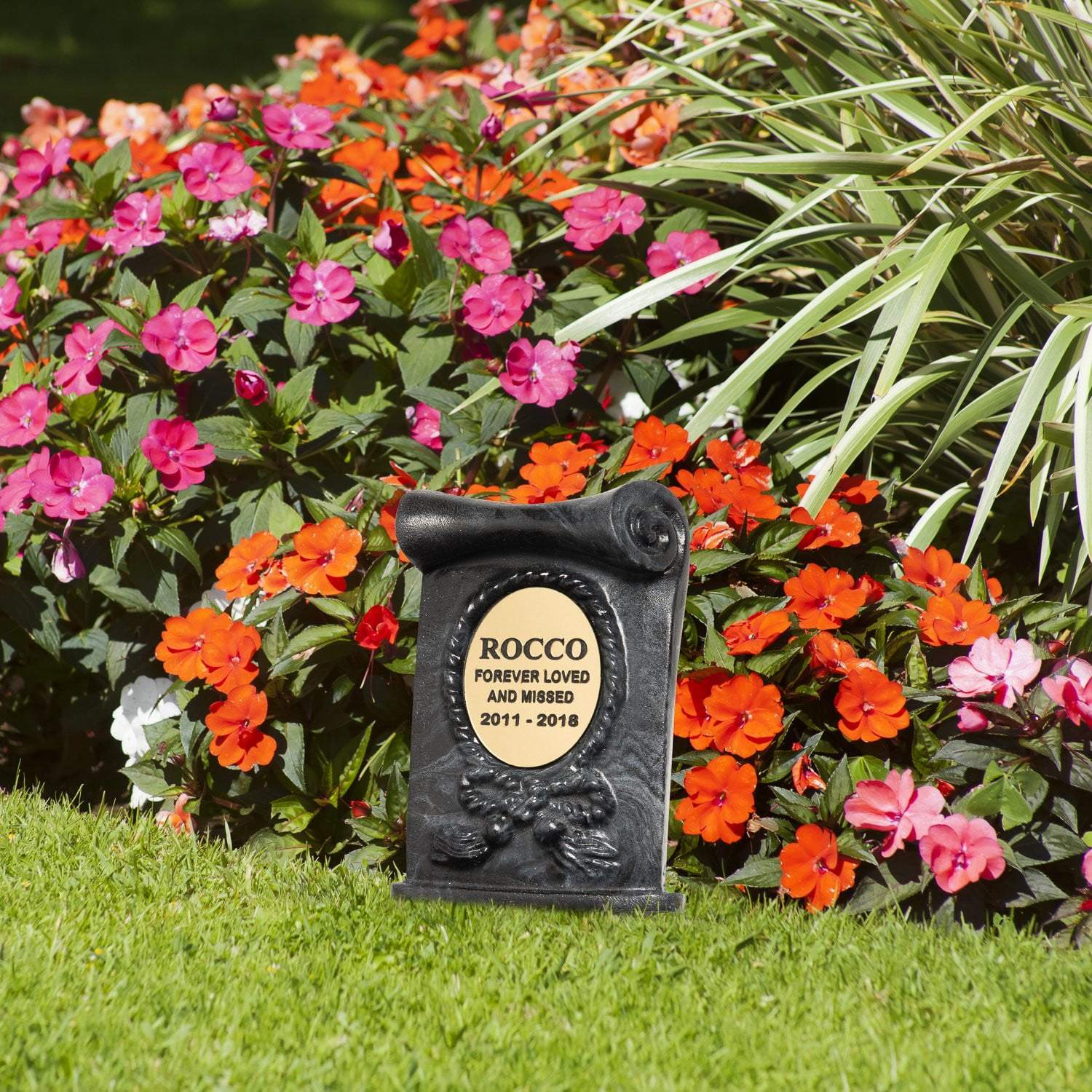Pet Memorial Plaque - Personalised Pet Memorial Grave Marker Headstone Plaque - Scroll