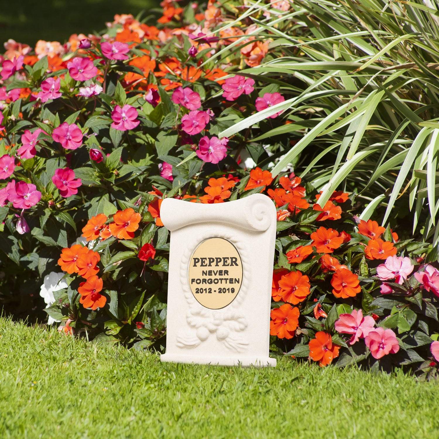 Pet Memorial Plaque - Personalised Pet Memorial Grave Marker Headstone Plaque - Scroll