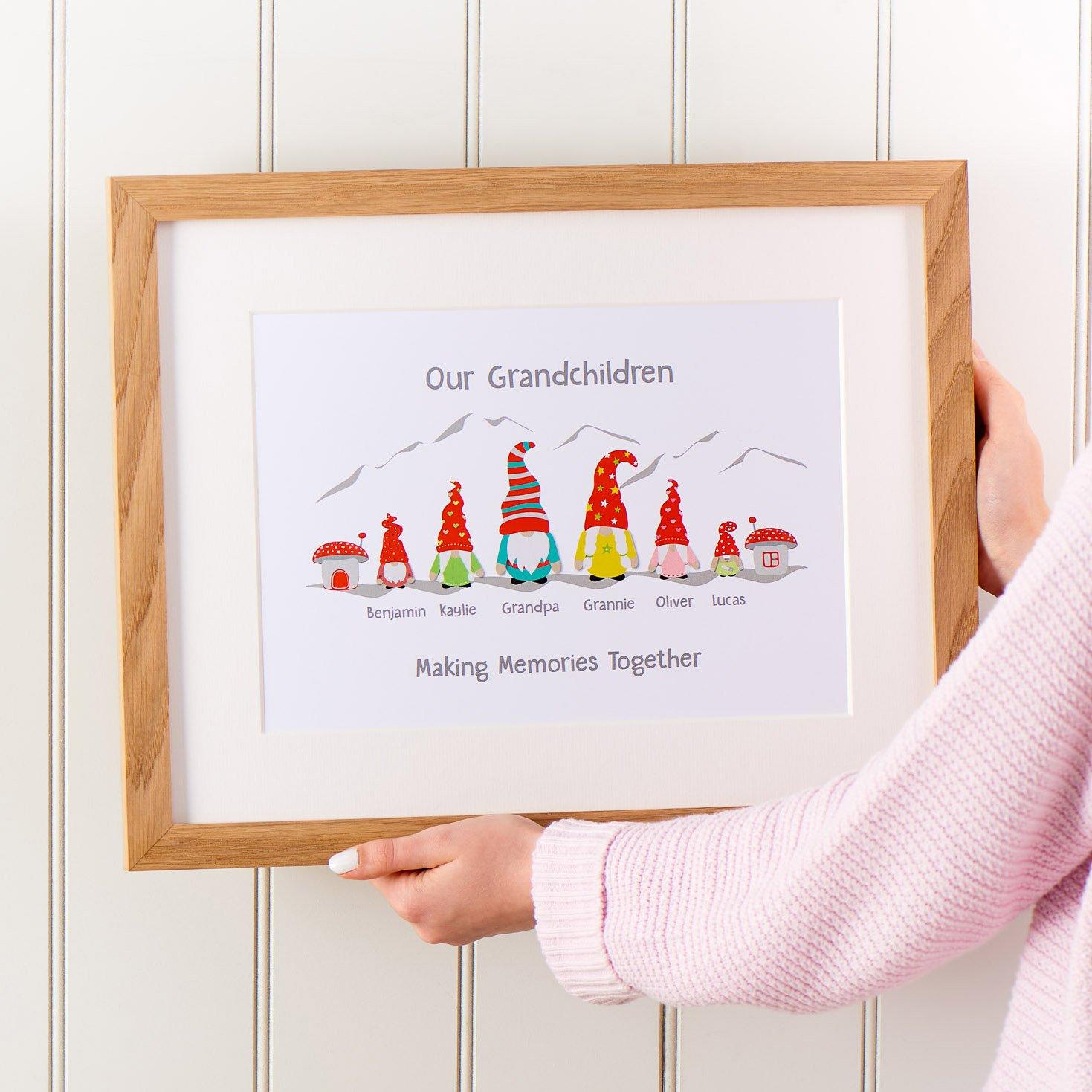 Print - Personalised Gonk Gnome Family Print - Mountain Scene