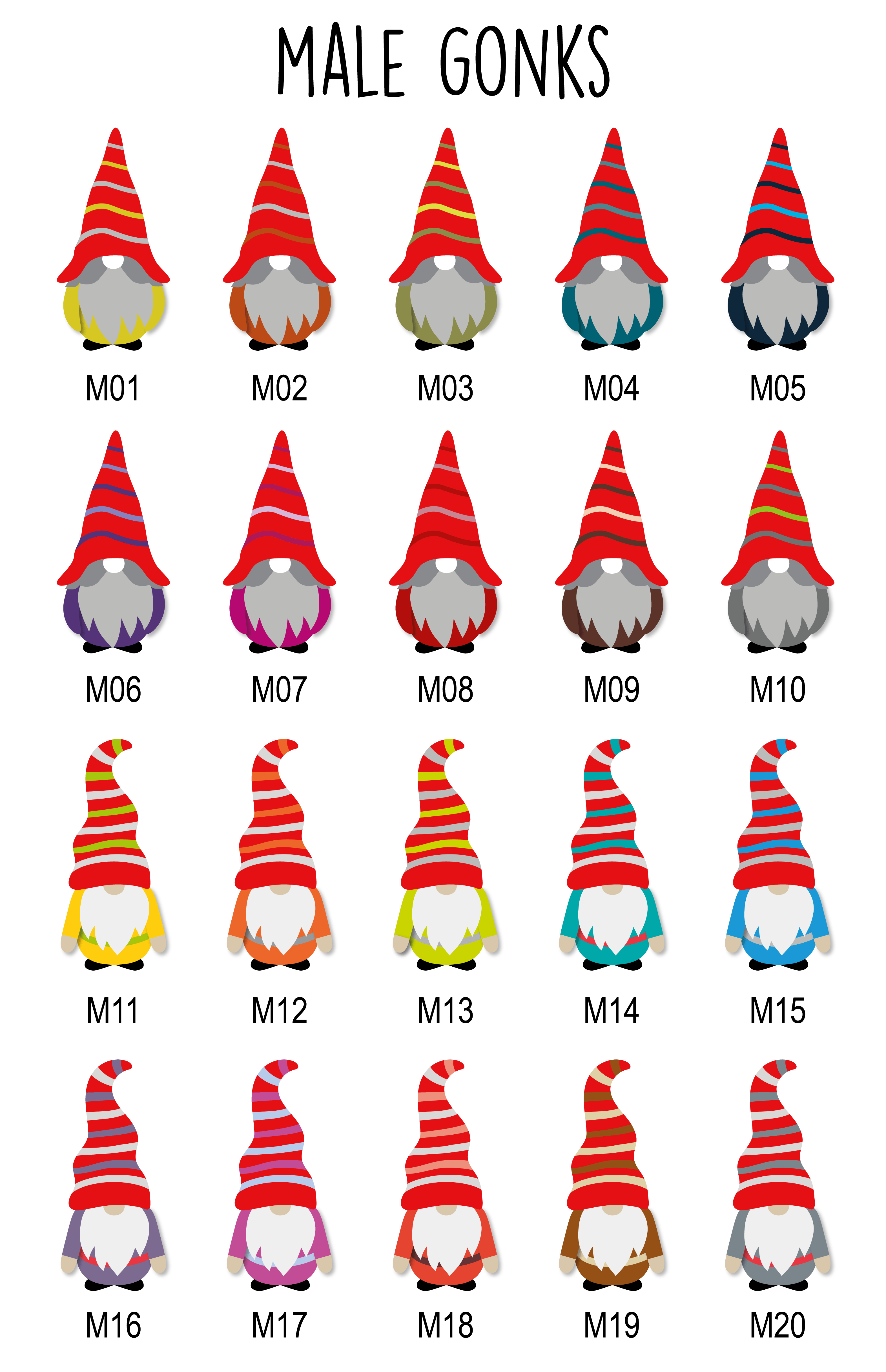 Print - Personalised Gonk Gnome Family Print - Snow Scene