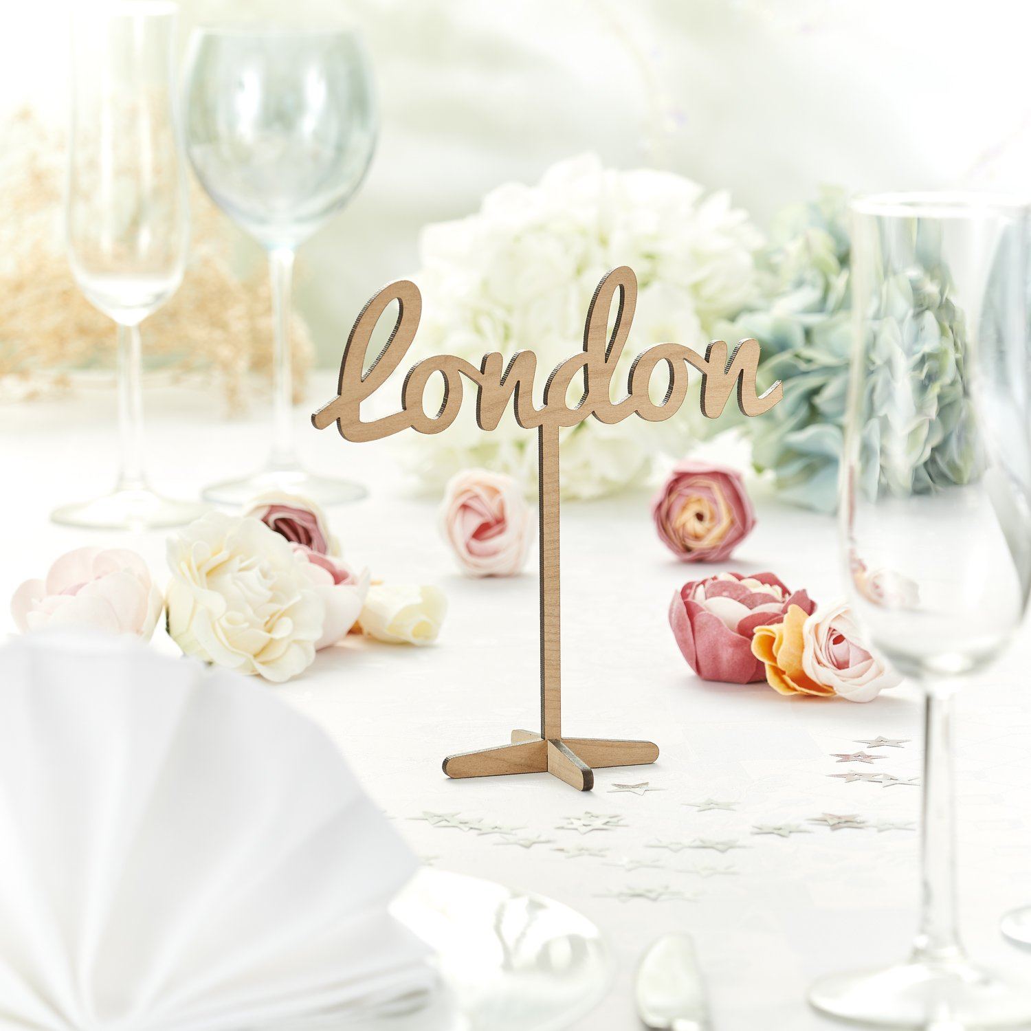 Wooden names for wedding tables | Honestweddingadvice.com