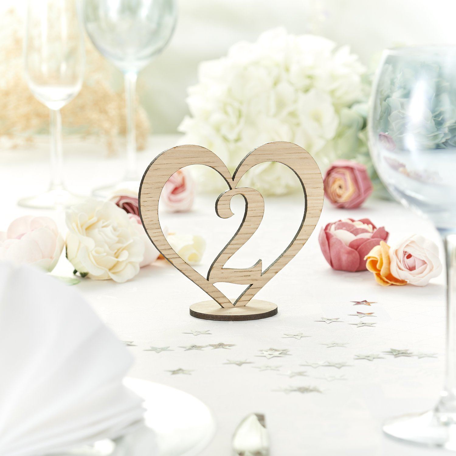 Table Numbers And Names - Rustic Wooden Wedding Table Numbers In A Heart