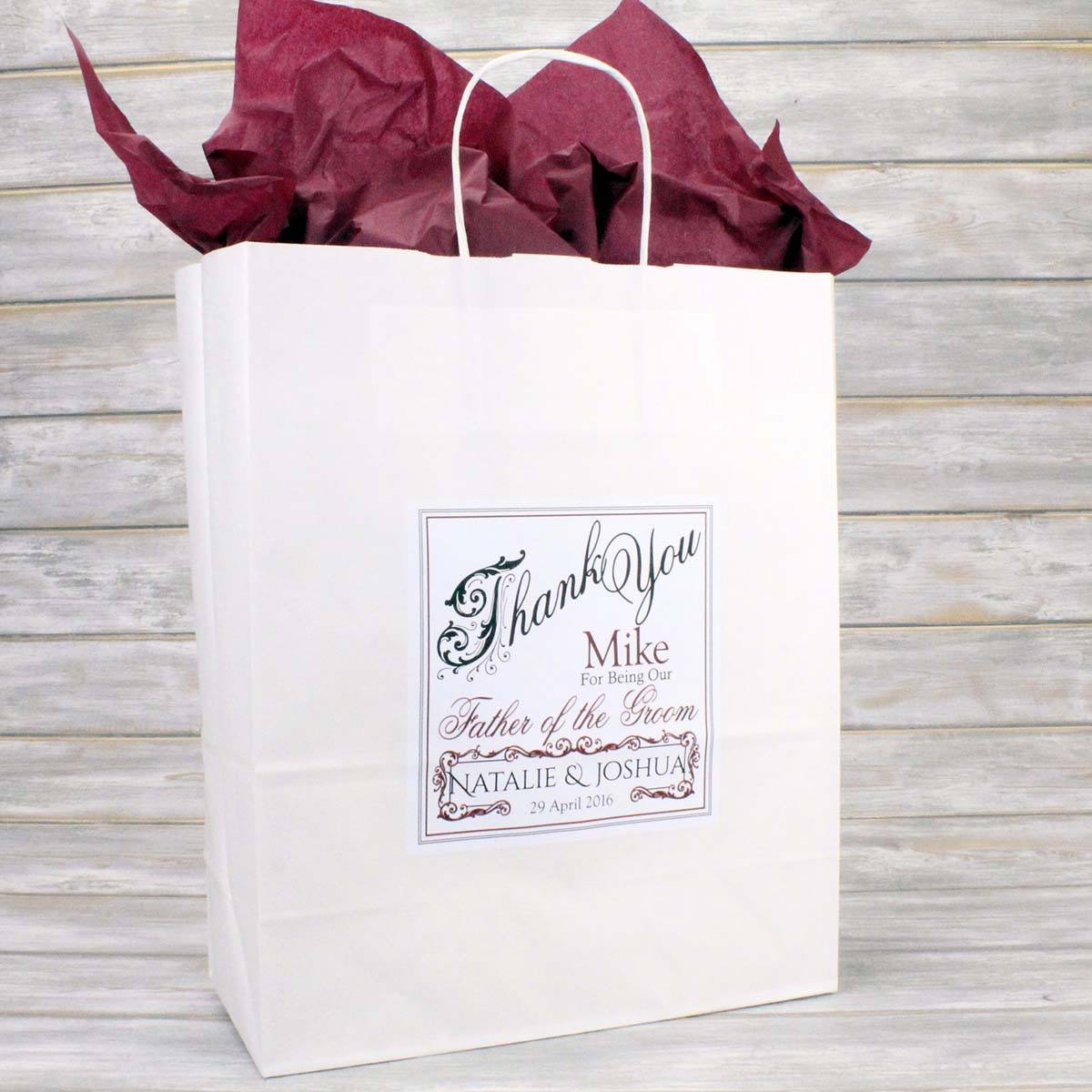 Wedding Favour Bag - Large Personalised Wedding Favour Gift Bag - Bridesmaid, Usher, Page Boy, Flower Girl