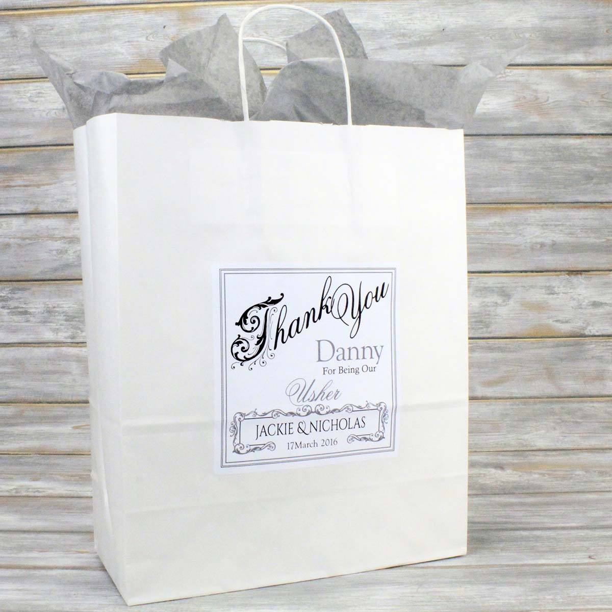 Wedding Favour Bag - Large Personalised Wedding Favour Gift Bag - Bridesmaid, Usher, Page Boy, Flower Girl