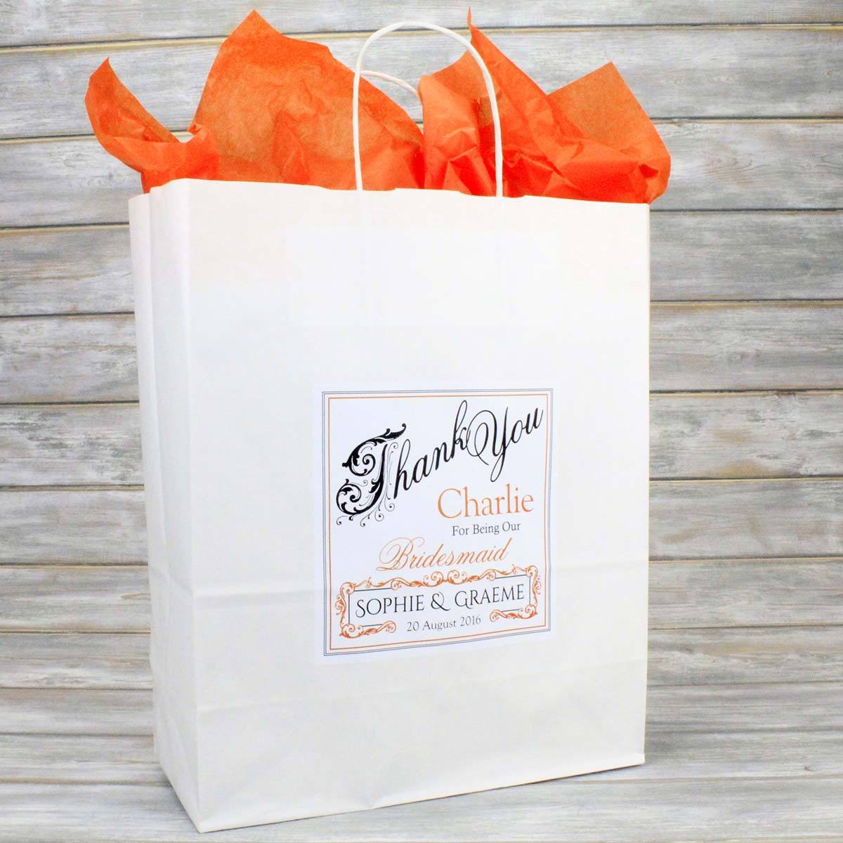 Wedding Favour Bag - Large Personalised Wedding Favour Gift Bag - Bridesmaid, Usher, Page Boy, Flower Girl