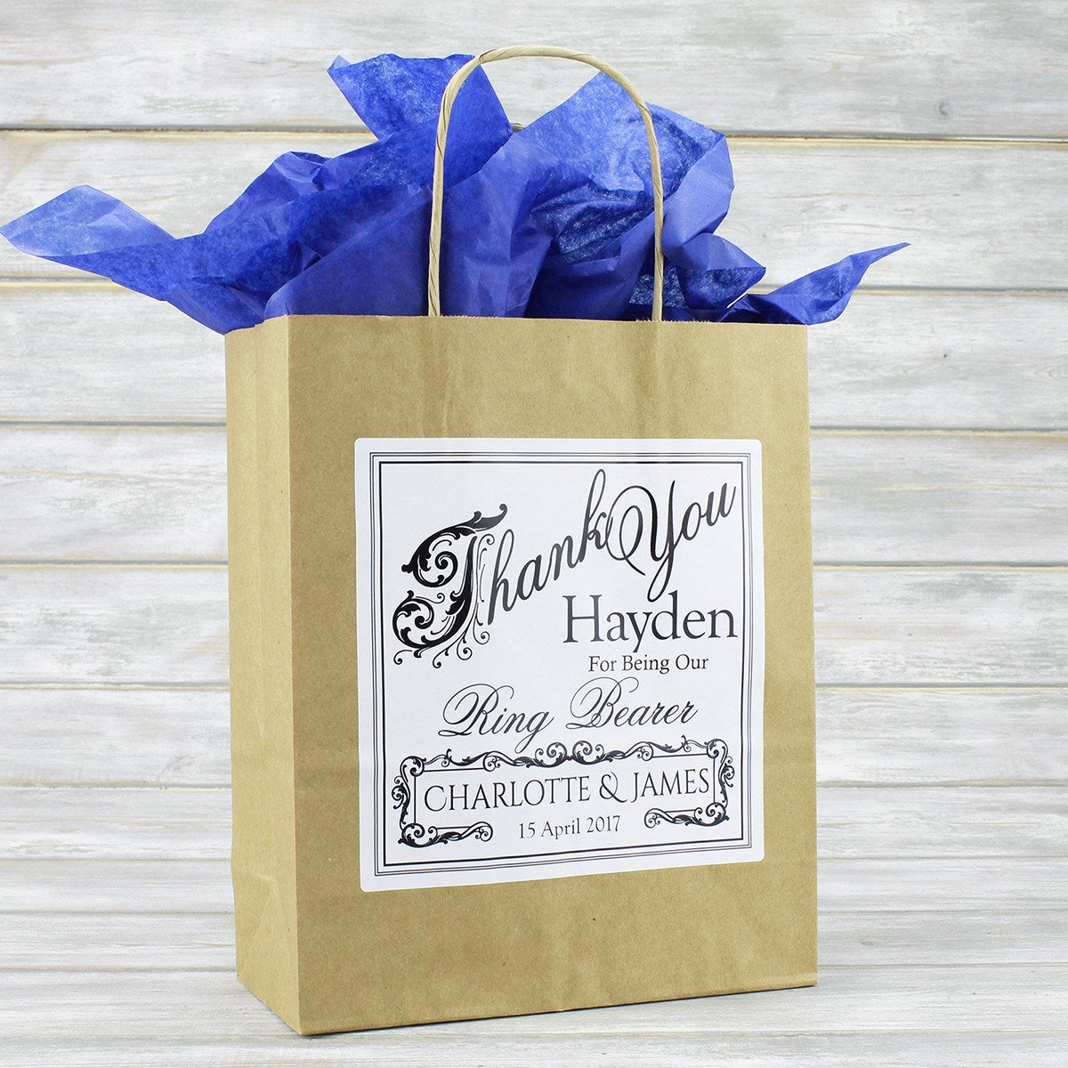 Wedding Favour Bag - Personalised Vintage Style Wedding Favour Gift Bag - Bridesmaid, Usher, Page Boy, Flower Girl