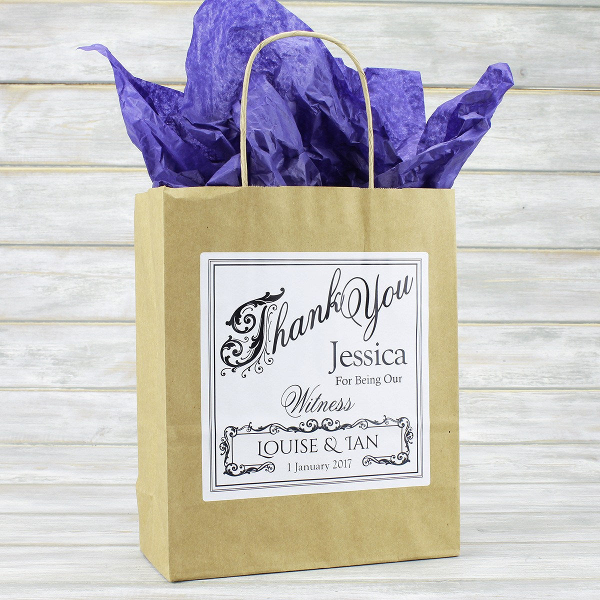 Wedding Favour Bag - Personalised Vintage Style Wedding Favour Gift Bag - Bridesmaid, Usher, Page Boy, Flower Girl