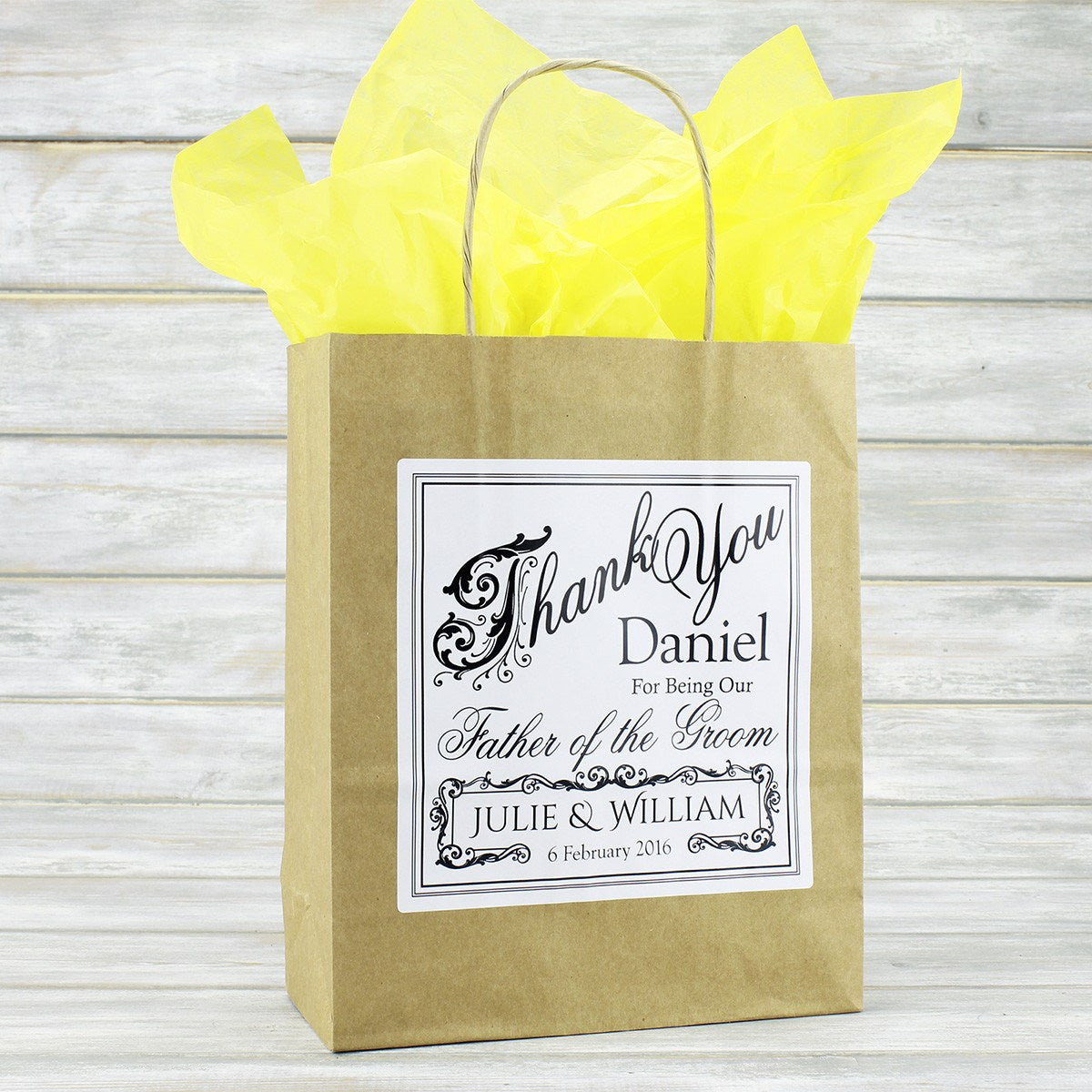 Wedding Favour Bag - Personalised Vintage Style Wedding Favour Gift Bag - Bridesmaid, Usher, Page Boy, Flower Girl