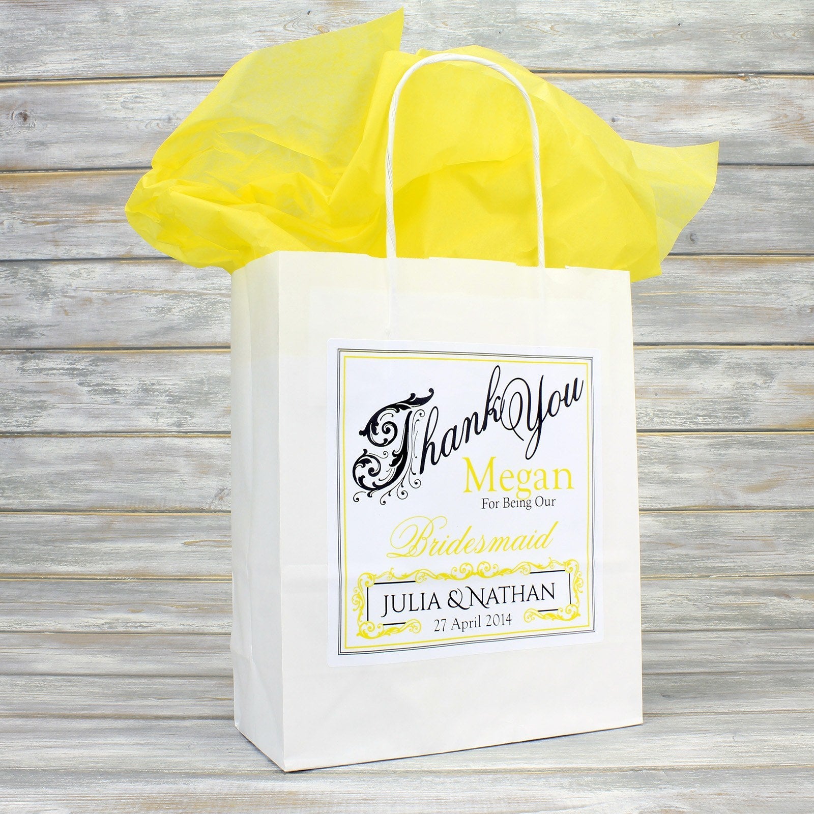 Wedding Favour Bag - Personalised Wedding Favour Gift Bag - Bridesmaid, Usher, Page Boy, Flower Girl
