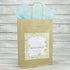 Wedding Favour Bag - Personalised Wedding Favour Vintage Brown Gift Bag - Gold Roses