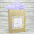 Wedding Favour Bag - Personalised Wedding Favour Vintage Brown Gift Bag - Gold Roses