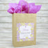 Wedding Favour Bag - Personalised Wedding Favour Vintage Brown Gift Bag - Gold Roses