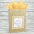 Wedding Favour Bag - Personalised Wedding Favour Vintage Brown Gift Bag - Gold Roses
