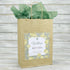 Wedding Favour Bag - Personalised Wedding Favour Vintage Brown Gift Bag - Gold Roses